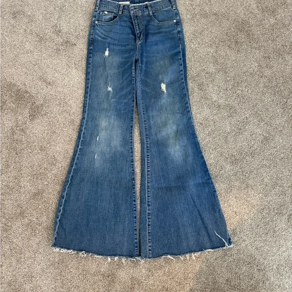 Anthropologie Blue Flare Jeans Worn only once - Picture 5 of 7